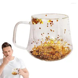 Mugs Heat Resistant Glass Tea Mug With Handle Creative Proof Coffee Cup Clear Drinkware Insulated For