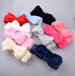 Pure Colour Coral Fleece Wash Face Bow Hairbands For Women Girls Headbands Headwear Hair Bands Turban Hair Accessories6814022