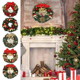 Decorative Flowers Christmas Wreath Artificial Garland Reusable Hang Decorations Durable Home Decor Supplies