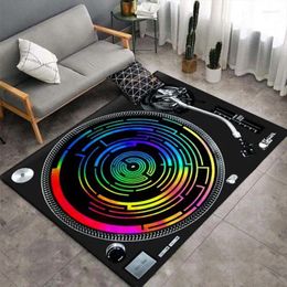 Carpets -selling Music Phonograph Black Film Printing Living Room Carpet Bedside Non-slip Child Rugs Home Gifts For Friends