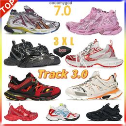 With box designers Runner 7 Track 3.0 3XL vintage women men casual shoes Paris Runners sneaker 7.0 Trainers black white pink blue Burgundy Deconstruction sneakers 5A