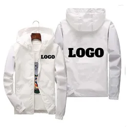 Men's Jackets Customised Spring And Autumn With Logo Waterproof Warm Windproof Casual Wear Large 7XL