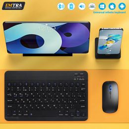 Combos EMTRA Mini Bluetooth Wireless Keyboard Mouse For Samsung Xiaomi Huawei Tablet For iPad Air 5 6 Pro 12 9 Tablet Cell Phone Laptop