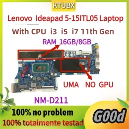 Motherboard NMD211.For Lenovo Ideapad 515ITL05 Laptop Motherboard.With CPU I3/I51135G7/I71165G7 RAM 16GB.100% test OK