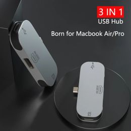 Hubs USB Type C Hub Adapter Laptop Docking Station 3 in 1 USB C to DP 4K HDMICompatible Mini DP Type C Expansion Dock for Macbook