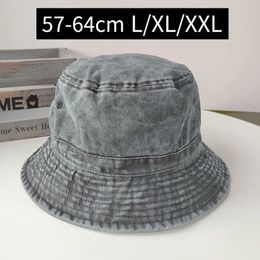 Big Head Plus Size Bucket Hat for Men Pure Cotton Bob Panama Fisherman Korean Man Women 59cm 60cm 62cm 63cm Sun Hat240410