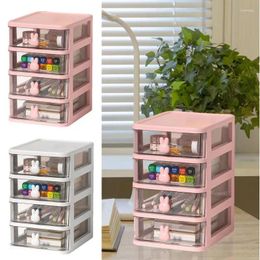 Storage Boxes 4 Tier Makeup Organiser Portable Transparent Desktop Cosmetics Organisers Reusable Desk With Drawers Home Accessories