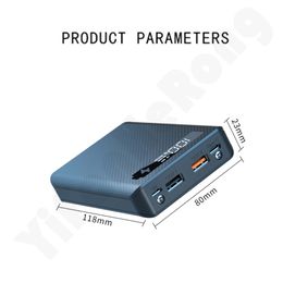 DIY Power Bank Case 5*18650 Battery Charge Storage Box with LED Flashlight Without Battery Type C USB Micro Power Bank Shell