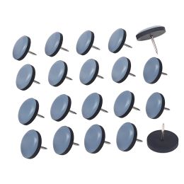 20Pcs 25mm Chair Gliders Furniture Sliders PTFE Easy Moving Pads Round With Nail Feet Protector for Hardwood Floor