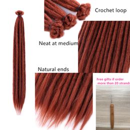 Hywamply 20" Handmade Dreadlocks Crochet Hair Extensions For Women Reggae Braiding Hair Accessories Faux Locs Crochet Hook Braid