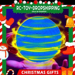 LED Flying Toys Flying Ball Toy Hand Control Flying Ball Magic Ball LED Light Boomerang Rotator 360 Mini Drone Flying Toy for Kids Family Gifts 240410