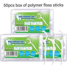 3 PCS Polymer Floss Stick High Tensile Floss Oral Care Floss Stick Disposable Toothpick Dental Supplies Ultra-fine Floss
