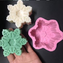 NEW Christmas Snowflake Silicone candle moluds Chocolate Mould Fondant Baking Cooking Cake Soap Decorating Candle Making Supplies