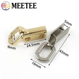 Meetee 2Pairs Handbags Shoulder Metal Sides Hanging Clip Buckles Bag Chain Strap Clasp Hook Hardware Leather Accessories F1-25