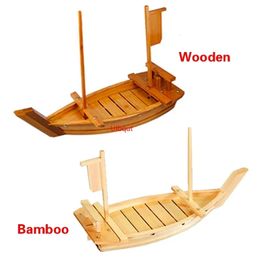 Wooden Sushi Tray sashimi boat dry ice platter sushi tableware Japanese cuisine wooden bamboo tool 240328