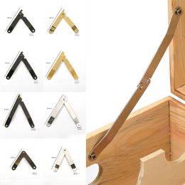 2Pcs Lid Support Hinges Antique Wooden Box Corner Support Hinge Kitchen Cabinet Door Hinges Lid Stays Screws Furniture Hardware