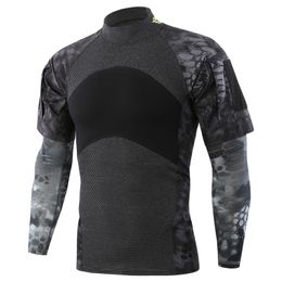 Hot Sale Tactical Frog T Shirt + Sleeve Protector Outdoors Short Camouflage Cycling Riding Military Training Climbing Clothes