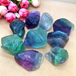 Colourful Natural Fluorite Crystal Striped Fluorite Quartz Crystal Stone Point Healing Wand Treatment Stone 1.5-6.5cm