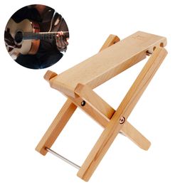Metal /Solid Wood Folding Guitar Footstool with 3 Levels Height Rest Anti-Slip Stand Height Adjustable Foot Rest Stand Footboard