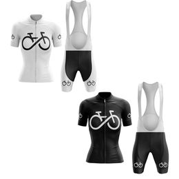 New Classic Women's Bicycle Series Black And White Cycling Jersey Set Summer MTB Race Outdoor Sportswear Bike Clothing