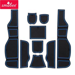 smabee car Gate slot mats For Mercedes Benz CLA C117 W117 2014 - 2018 180 200 220 250 Cup Holders Accessories Door Groove Mat