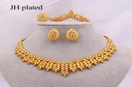 Ethiopia Jewellery sets for women gold necklace earrings Bracelet ring Dubai African Indian bridal wedding set gifts collares 2011303756665