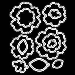 Flowers and Leaves Petals Metal Cutting Dies and Clear Stamp Set for DIY Scrapbooking Photo Album Decoretive Embossing Stencial
