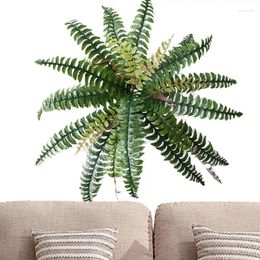 Decorative Flowers UV Resistant Lifelike Artificial Fern 44cm Large Ferns Fake Plants Persian Grass Decor For Outdoor Pool Garden Gate Place