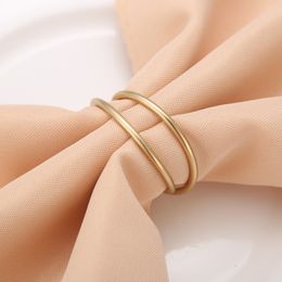 6/12Pcs Cross 2-Circles Simple Metal Napkin Rings Gold Napkin Holder Table Tissue Metal Holder For Wedding Party Table Decor