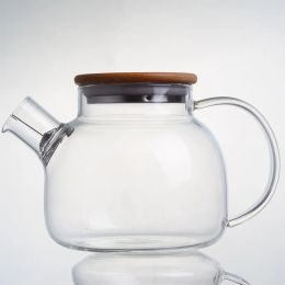New style 1000ml Heat Resistant Glass water Pot,Coffee Teapot Flower Tea Set Puer kettle Convenient Office Teaset 1pcs