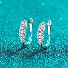 Hoop Earrings Luxury White Gold 18K Simple Atmosphere Wrapped Premium Design Moissanite Diamond Earring Buckle Fine Jewellery Gift