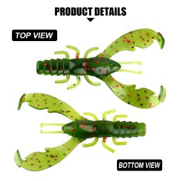 Spinpoler Soft Crawfish Fishing Lure 7.5cm Shrimp Silicone Creature Artificial Bait Freshwater Bass Reds,Flounder,Speckled Trout