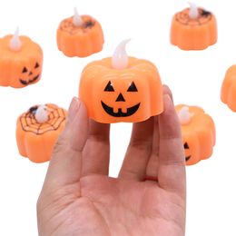 1/2/3pcs Pumpkin Candle Light Halloween Party Supplies LED Lights Lantern Lamp Ornaments Props Halloween Decorations for Home