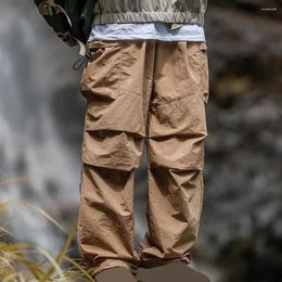 Pantaloni da uomo pantaloni per esterni con elastico in vita sciolto di gamba a più tasca a sfiora