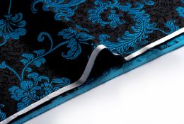 blue Feathers Brocade Fabric Damask Jacquard Apparel Costume Upholstery Furnishing Curtain Materil patchwork fabric 75cm*50cm