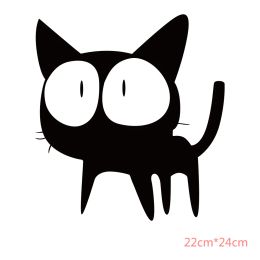 Black Cat Series Patch Patches for Clothing DIY T-shirt Heat Transfer Stickers Cat Patch Parches Termoadhesivos Para Ropa