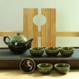 7pcs/Set Chinese Ceramic Teapot Kettle Tea Cup for Puer Chinese Tea Pot Portable Kung Fu Tea Set Drinkware Tea Cup & Saucer Sets
