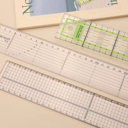 IMZAY 1PCS Acrylic Patchwork Aligned Ruler Transparent Student Drawing Ruler Office Measuring Supplies Tailor Sewing Tools