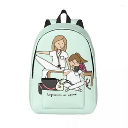 Storage Bags Enfermera En Apuros Backpack Teenage High School Hiking Travel Daypack Laptop Computer Shoulder Bag With Pocket