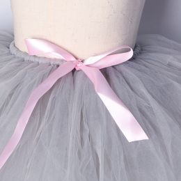 Gray Mouse Tutu Skirt Outfit for Baby Girls Animal Halloween Tutus Costumes for Kids Toddler Shoot Prop Birthday Tulle Skirts