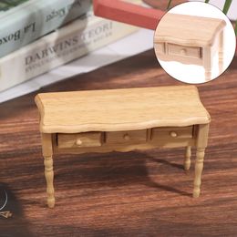 1pc 1:12 Dollhouse Miniature Wooden Desk Table Model Doll House Furniture Toys Accessories Christmas Gift 10 Styles