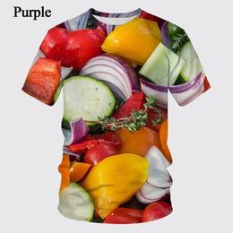 Men and Women 3d Short Sleeve Strawberry Spoof Fun Realistic Food Strawberry Food Tee Shirt Summer Casual T-shirt