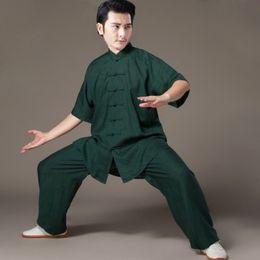 Shortsleeves Summer Tai Chi Uniform Martial Arts Kung Fu Wing Chun Shaolin Suit Jacket Pants Kungfu Clothing