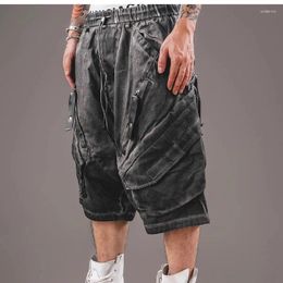 Men's Shorts Niche Designer Style Distressed Dirty Oil Washing Summer Fifth Pants Casual