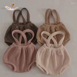 Shorts Born Baby Girl Boy Cotton Suspender Infant Toddler Child High Waist Trouser Casual Knitted Bottom Clothes 3-18M