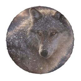 3D Printed Wolf Spare Tire Cover Waterproof Dust-Proof UV Sun Wheel Tire Cover Fit for Jeep,Trailer,