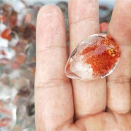 Natural Polished Red Ghost Crystal Healing Stone Quartz Crystal Gem Pendant Home Desk Ornament And Best Gift