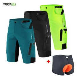 Men's Cycling Shorts Padded Reflective MTB Shorts Road Bicycle Riding Trousers Motorcycle Underwear Gym Fit Mountain Bike Shorts