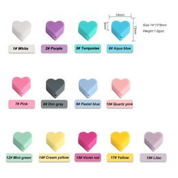 Sunrony 30pc Mini Love Heart Silicone Beads Food Grade Silicone DIY Pacifier Necklace Jewellery Accessories Chewable Nursing Toys