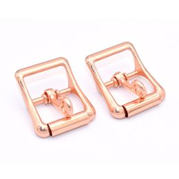 Rose Gold Pin Buckle Leather Belt Buckle Slide Adjuster Buckles Backpack Buckles Locking Pin Roller Buckle For Leather Collar an